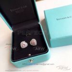 AAA Replica Tiffany Pink Sapphire Love Earrings - 925 Silver
